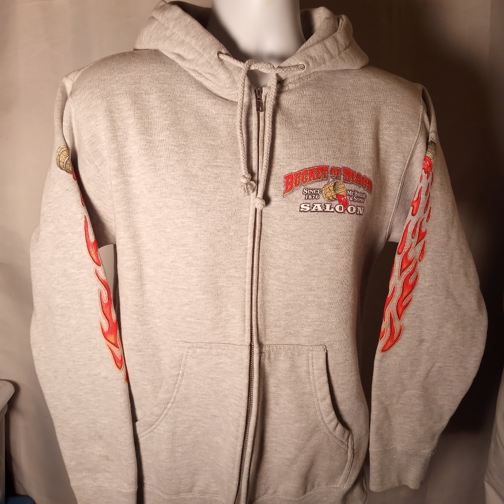Hoodie Zip-up Fleece Jacket Light Gray